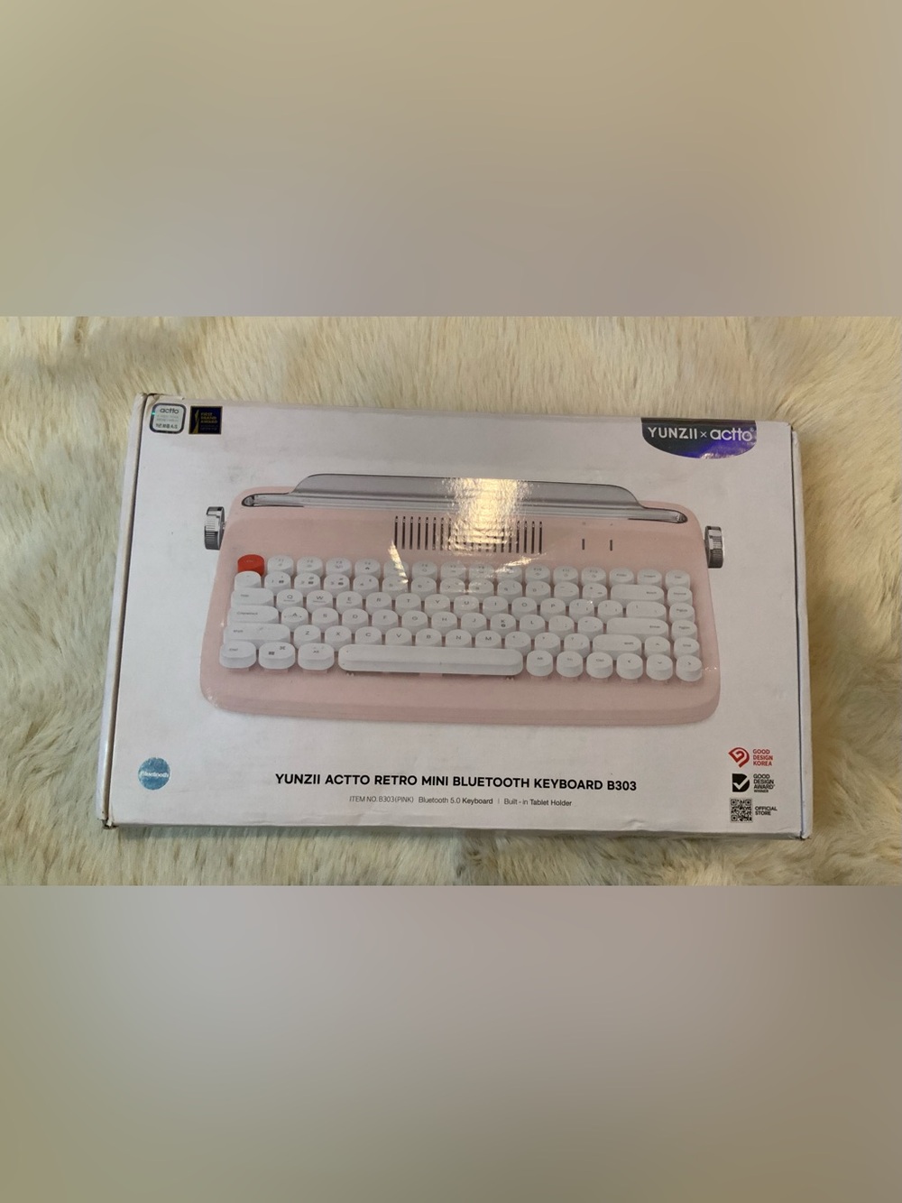 Yunzii Actto Retro Mini Bluetooth Keyboard B303- Pink
